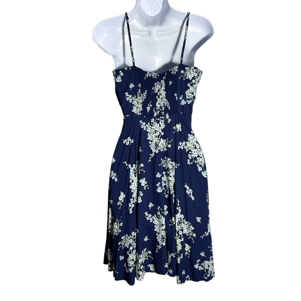 Old Navy blue floral fit & flare sundress women’s medium - Picture 3 of 9
